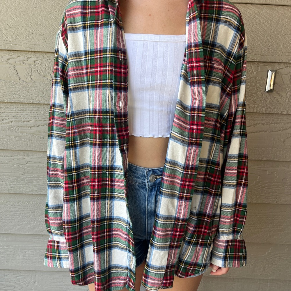 Sesame Street Upcycled Flannel Shirt Handmade  Size Large L - Picture 2 of 5